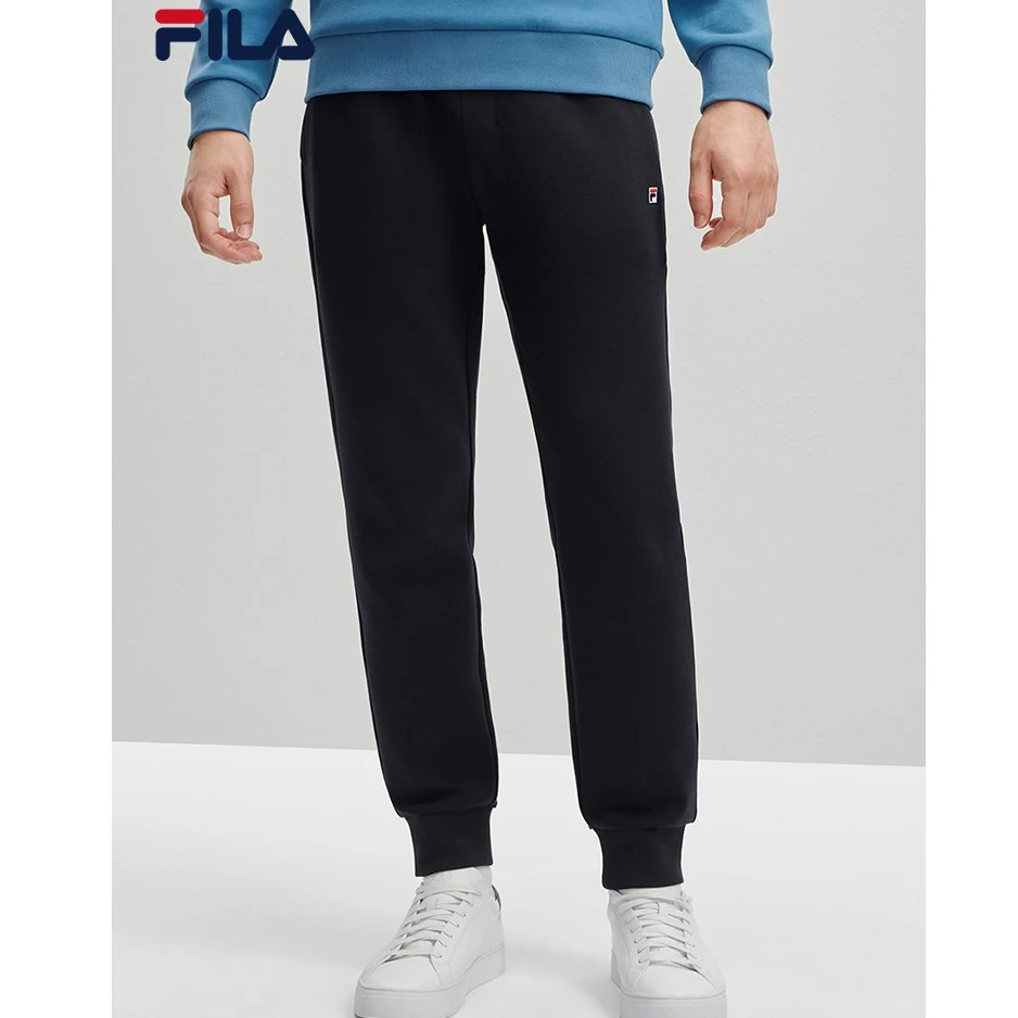 FILA 斐乐男士针织长裤2023冬季新款时尚休闲基础简约收口裤