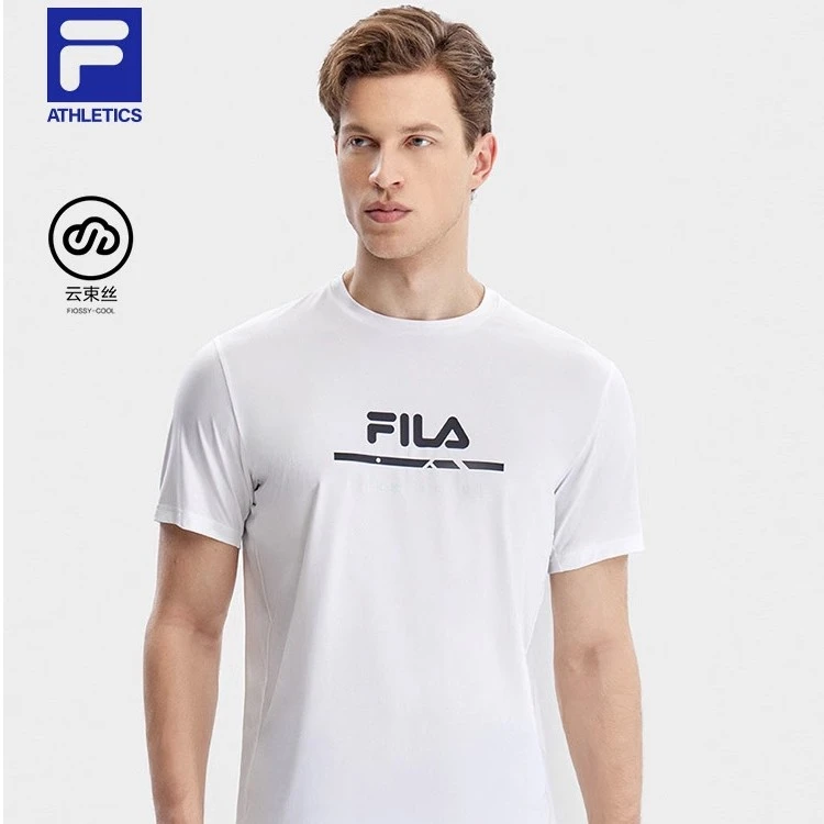 FILA 斐乐2023夏季新款速干防晒运动圆领短袖T恤男A11M323118F
