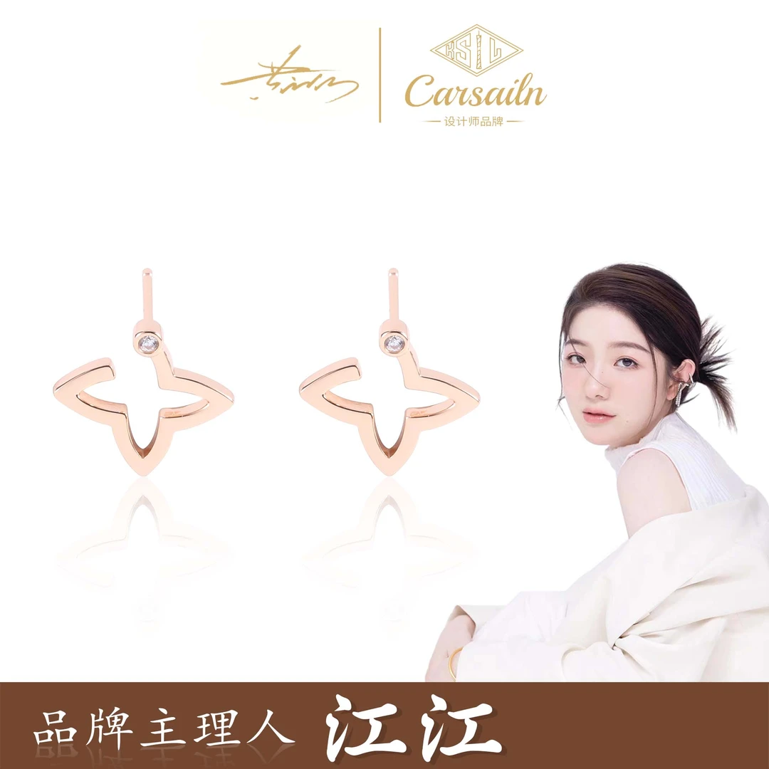 铜合金锆石耳饰 CNC精工 简约四角形时尚百搭耳钉  3392