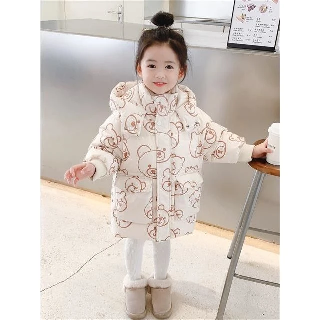波司澄女童羽绒服中长款2023冬装新款韩版宝宝儿童加厚洋气免洗羽