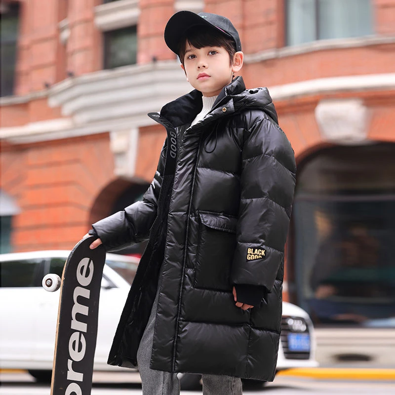 波司澄2023新款儿童中大童羽绒服男童中长款洋气加厚女童高端免洗