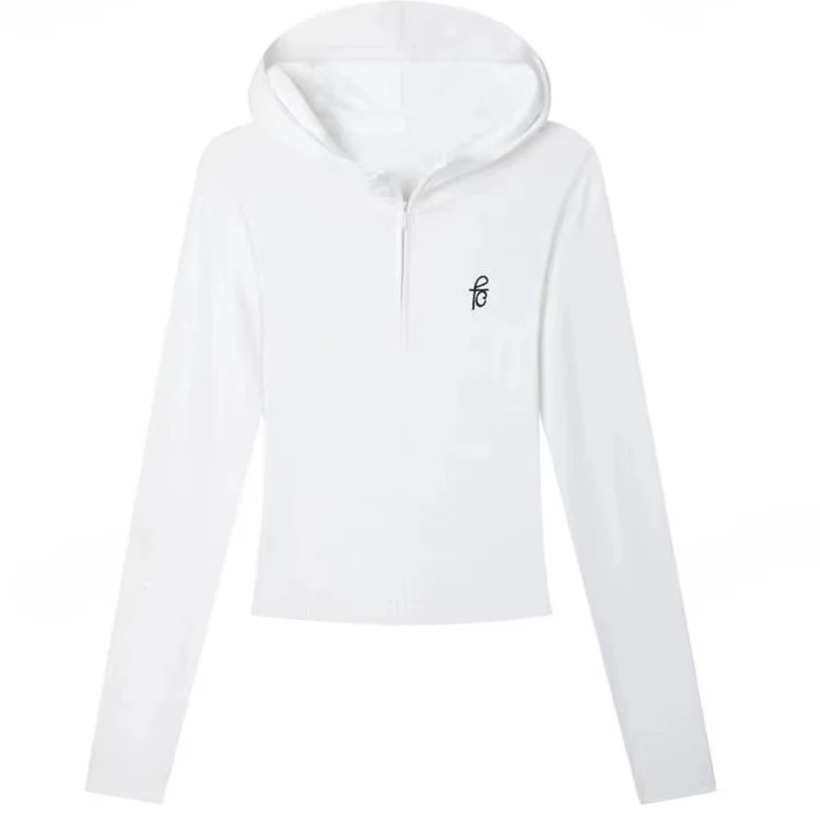 时尚连帽长袖T恤女上衣2024年春秋季新款修身显瘦百搭卫衣