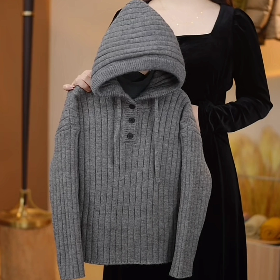 【现货】针织毛衣圆领休闲长亲子袖冬款韩版男女童连帽毛衣YG6479