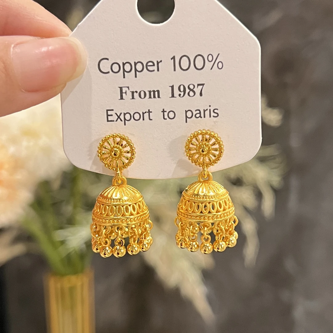 铜合金耳饰 A70气质时尚百搭金色轻奢耳环