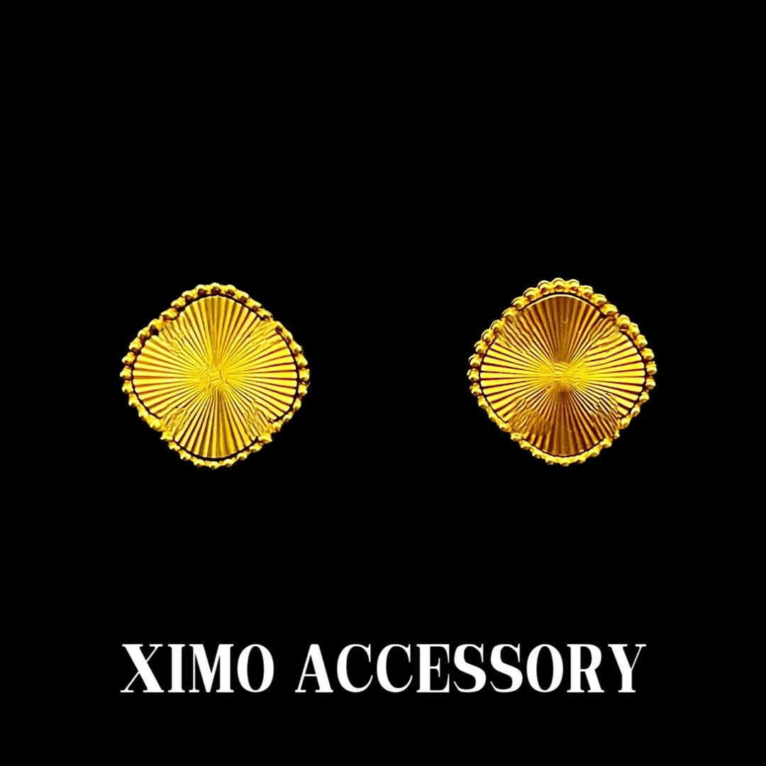 钛钢耳饰 C370气质百搭时尚简约小众精致优雅经典金色耳钉耳环