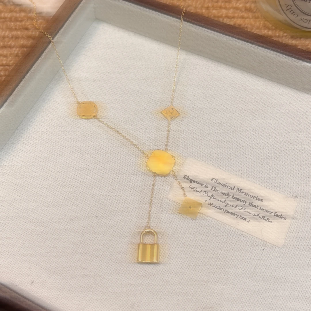 钛钢吊坠 F49简约经典百搭吊坠时尚气质金色项链