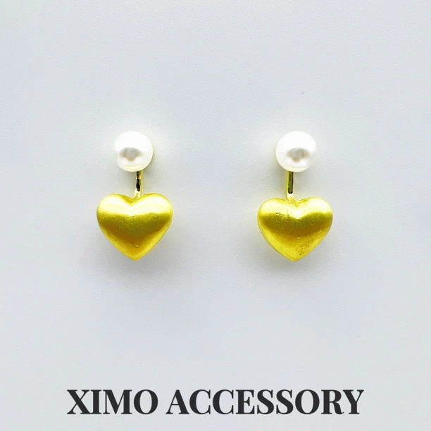 铜合金耳饰 A391清新设计感小众可爱时尚简约爱心耳环