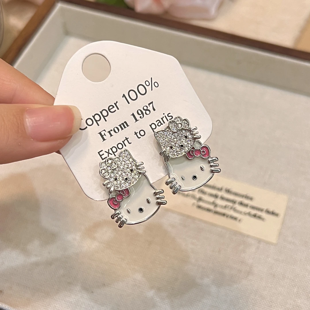 铜合金耳饰 C215精致时尚百搭kt猫咪耳环