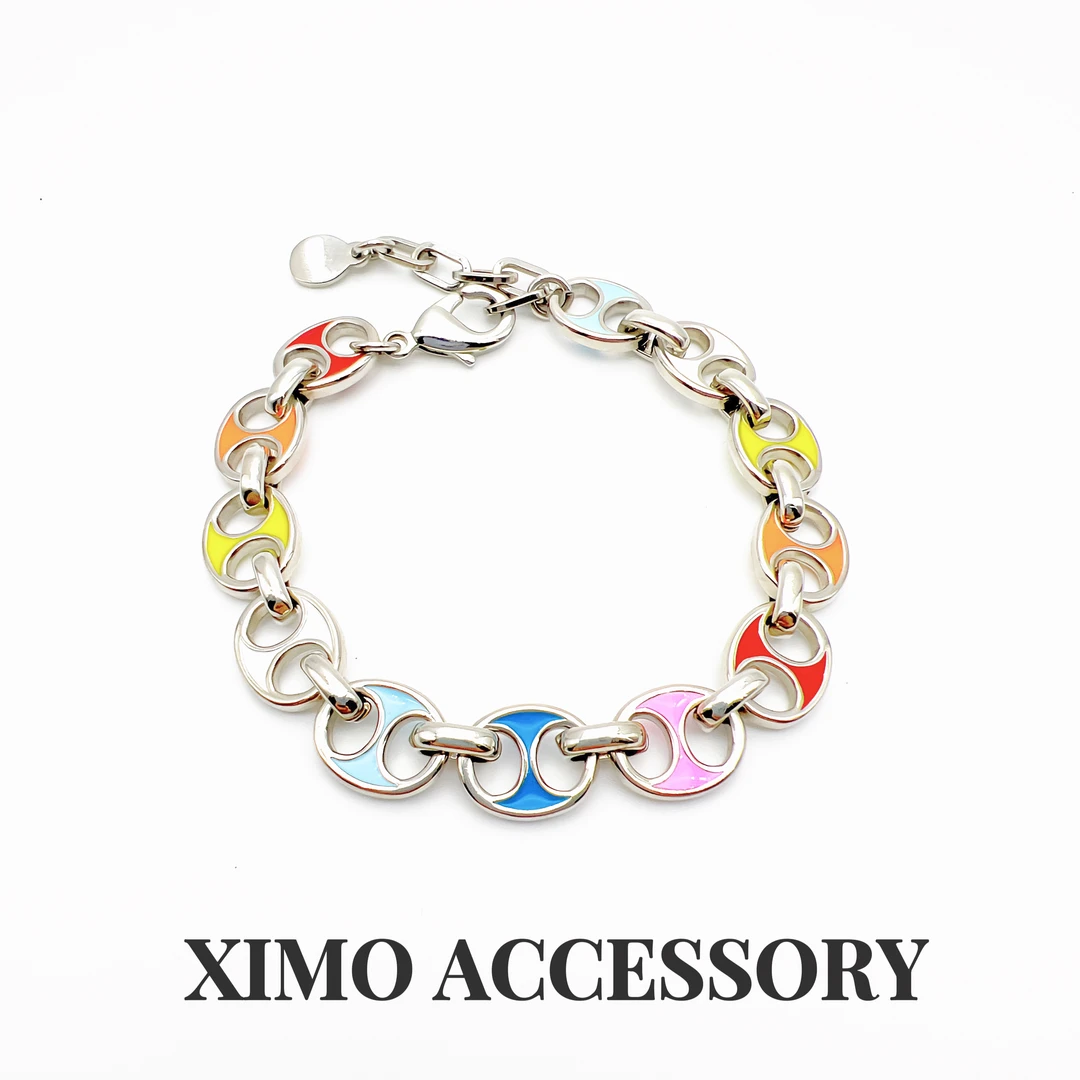 铜合金手链 A606简约素款轻奢个性百搭彩色时尚手链