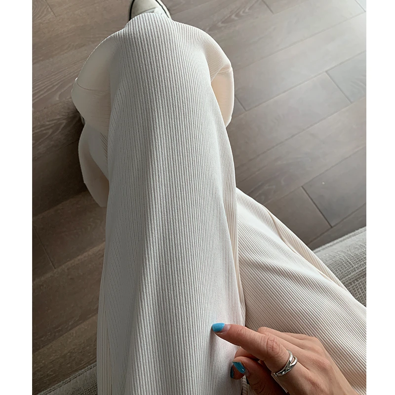 冰丝窄版阔腿裤女高腰垂感夏季薄款宽松直筒凉凉休闲拖地仙仙裤子