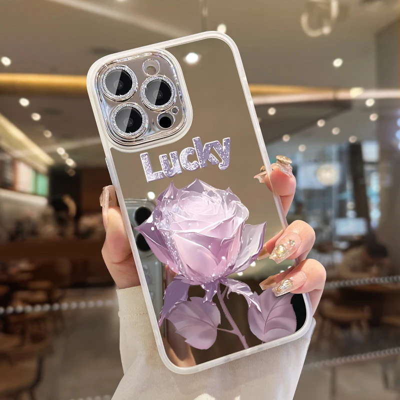 镜面适用苹果15proamx手机壳iPhone13的新款pro套14高级感2023女