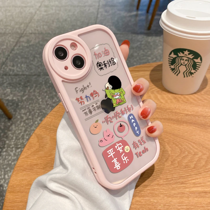 适用苹果13手机壳新款蜡笔小新iphone14promax保护套透明12Pro高