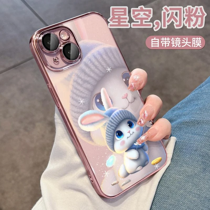 透明2024适用苹果15手机壳iPhone13新款14promax高级感高端自带镜