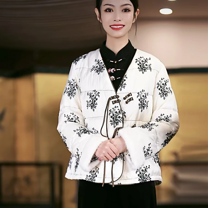 复古日记“芳瑶”超轻鹅绒！新中式斜襟绣花95白鹅绒服外套24HR191