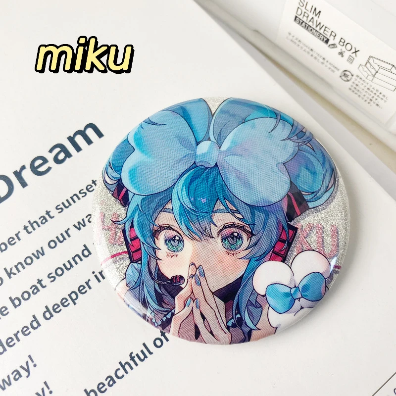 初音未来双闪反光吧唧miku同人谷子动漫卡通应援徽章学生背包挂件