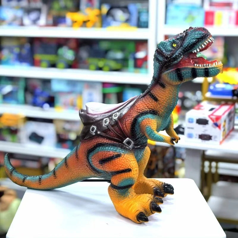 XQ【尺寸长62高38cm】可坐骑霸王龙软胶恐龙模型 李子