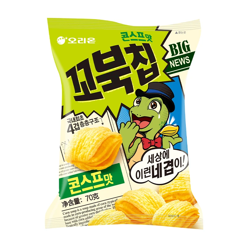 韩国进口零食好丽友乌龟玉米片70g龟壳型玉米脆片小吃休闲食品