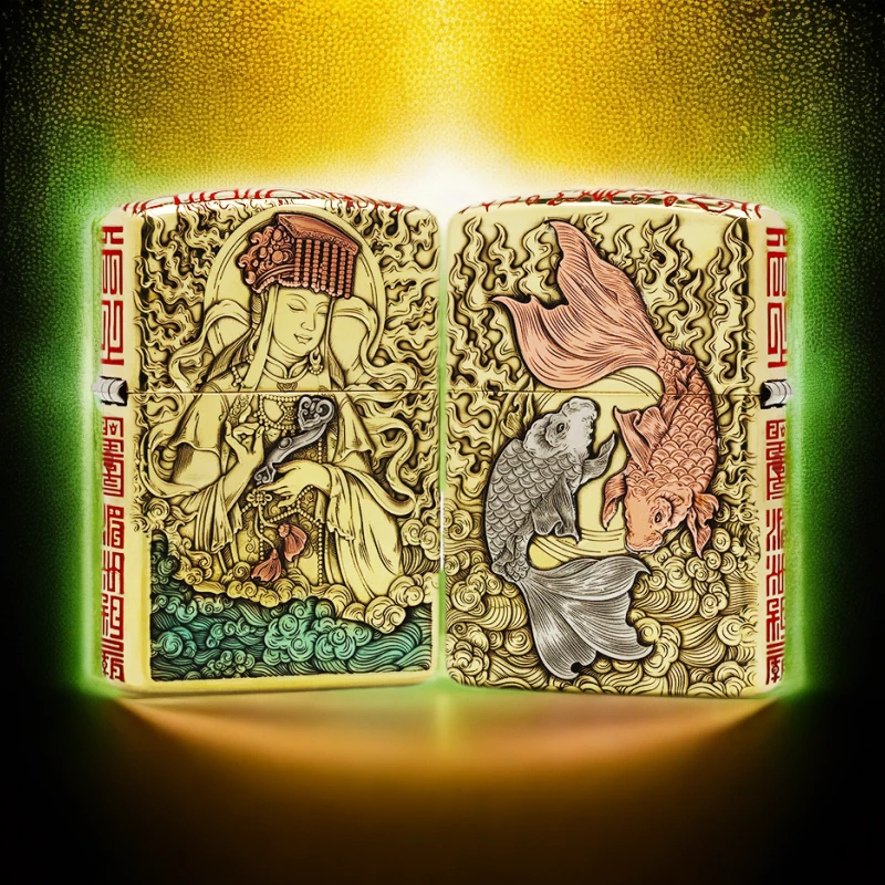 【鹰皇老师】-3D浮雕妈祖盔甲机原装正品煤油打火机