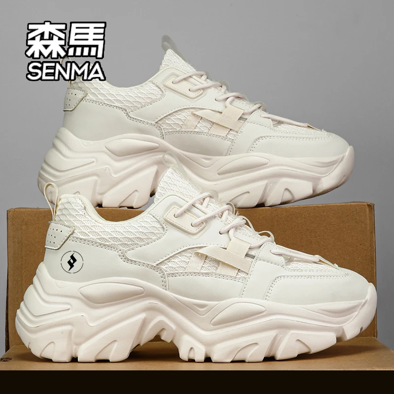 SENMA/森马男鞋厚底冬季增高网红爆款青少年白色休闲运动老爹潮鞋