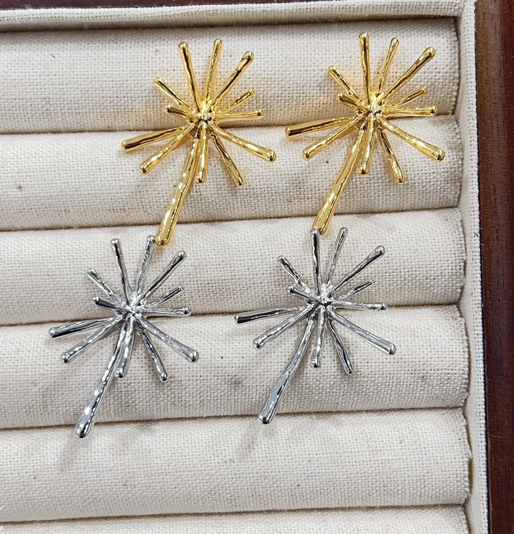 铜合金耳饰 欧美冷风时尚高级简约烟花耳钉耳饰时尚精致