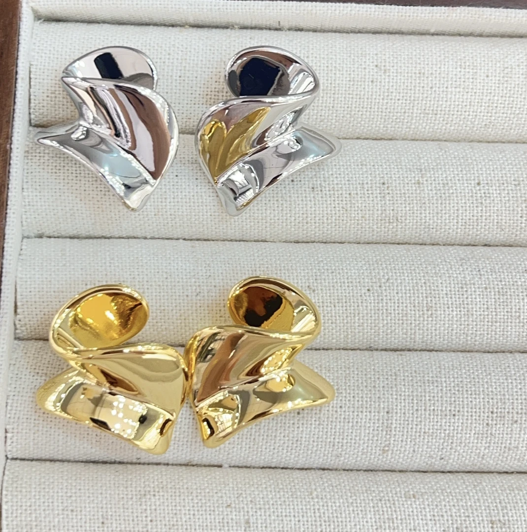 铜合金耳饰 小众欧美风时尚轻奢螺旋耳钉耳饰