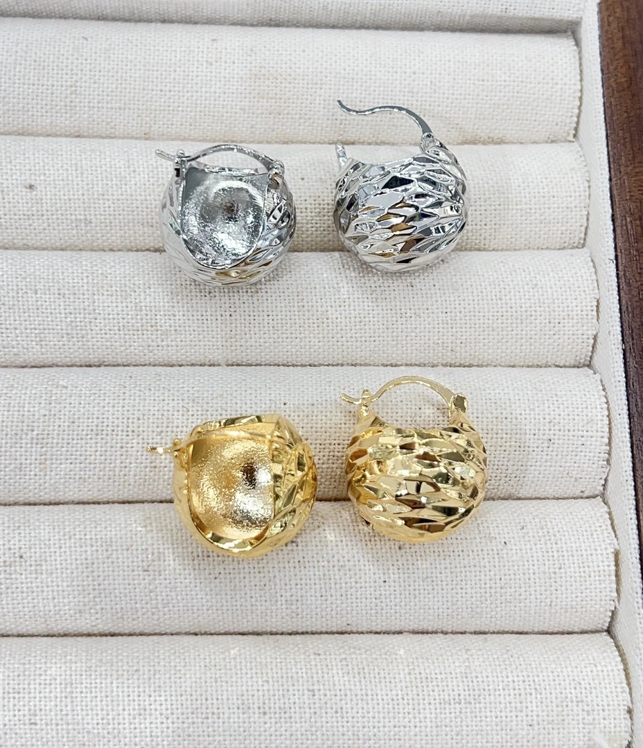 铜合金耳饰 时尚OL风小众设计切割菜篮子耳扣耳饰