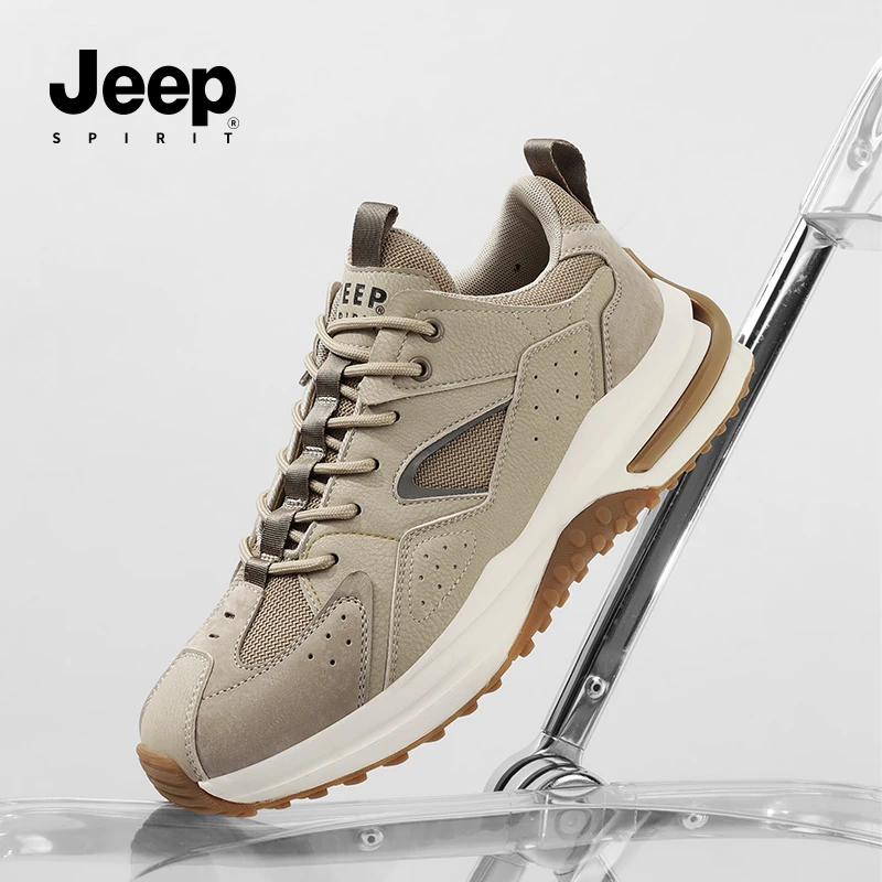 JEEP SPIRIT男鞋2024夏季新款男士时尚休闲防滑耐磨运动跑步鞋子