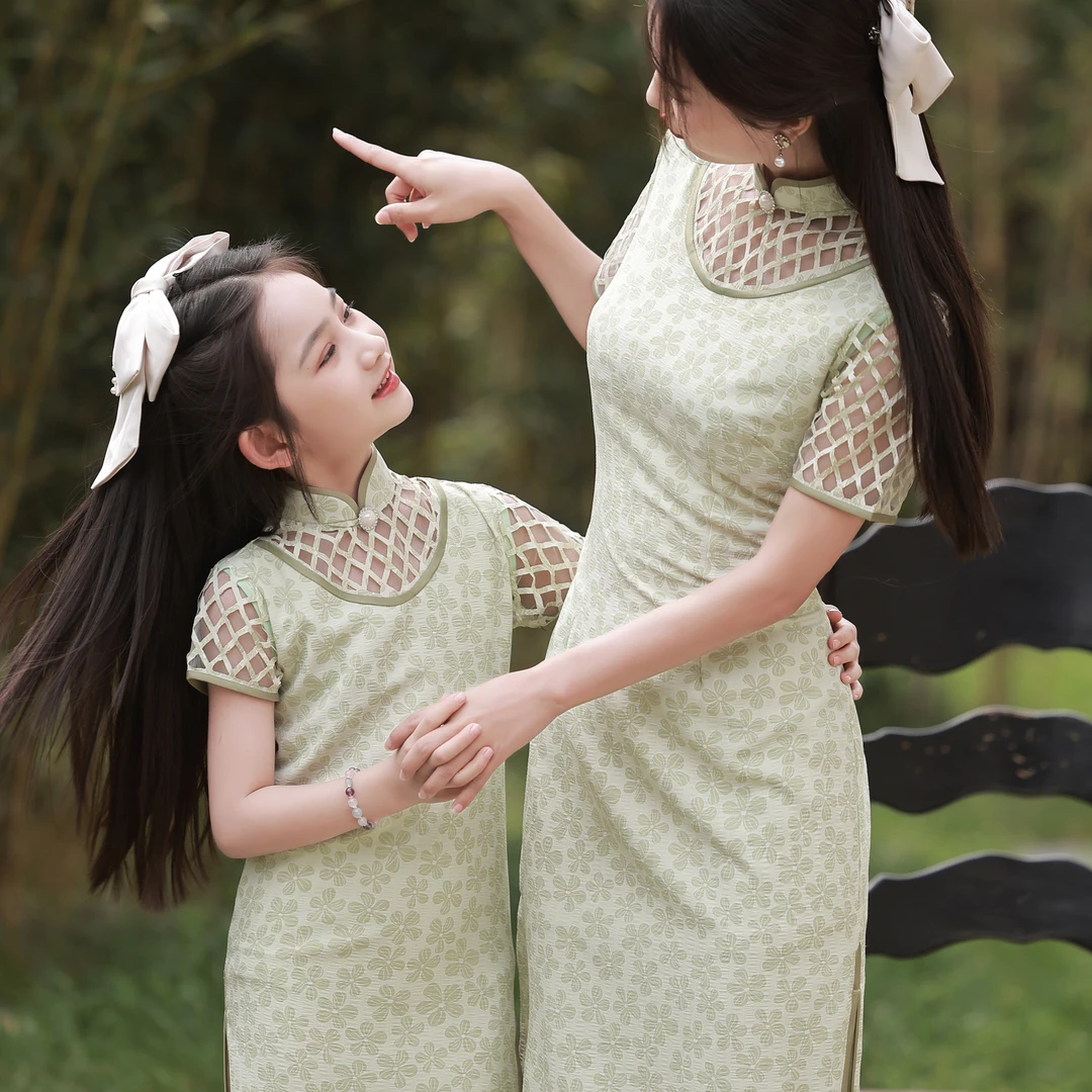 2025夏季新款母女装时尚气质旗袍亲子中式国潮日常