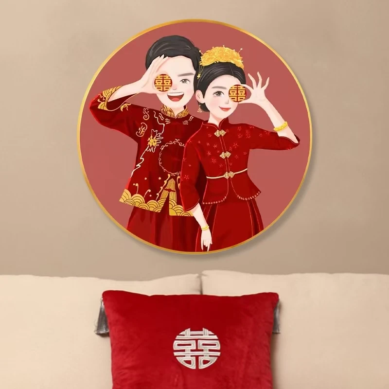 蒙娜丽莎十字绣新婚双喜  百年好合大格四股十字绣非成品