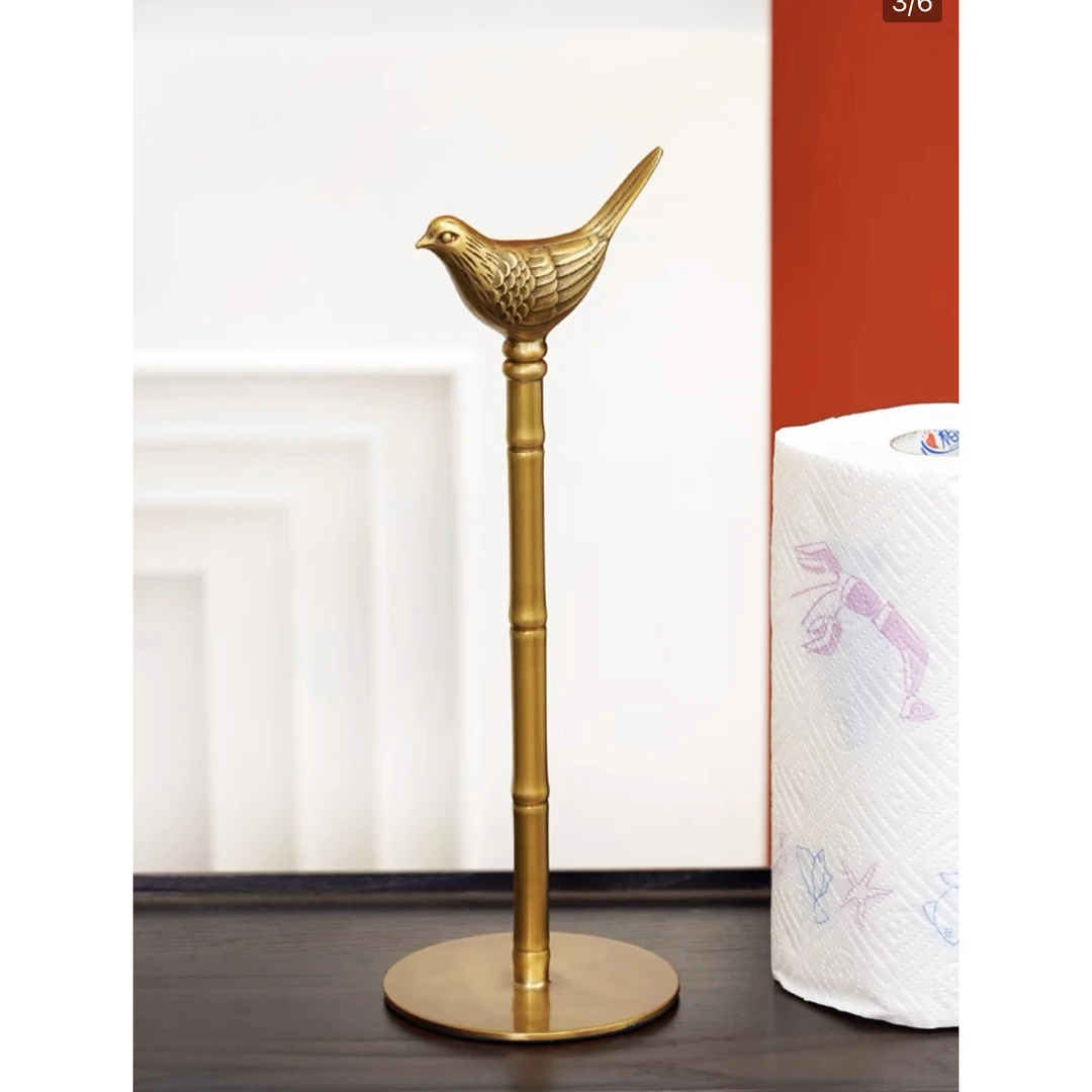 复古黄铜纸巾架高34cm