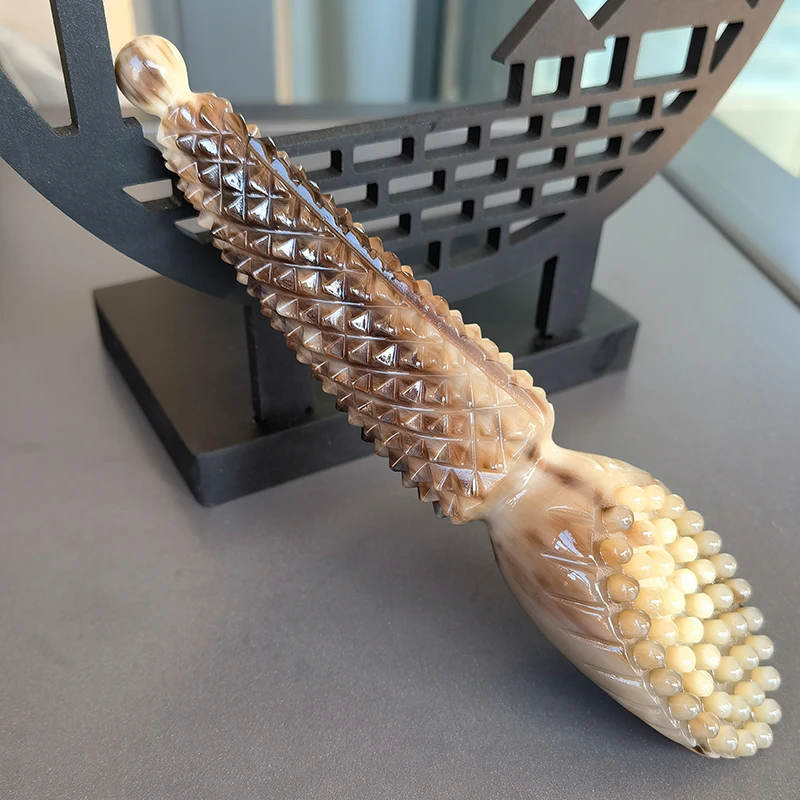 牦牛角大号一体莲蓬脸梳精品脸部按摩海参莲蓬家用