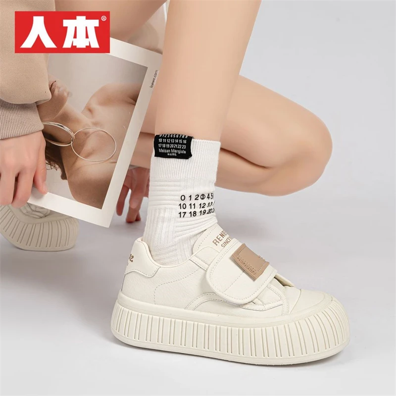 人本卡通韩版大头厚底防滑女鞋ins低帮新款舒适软底百搭休闲板鞋