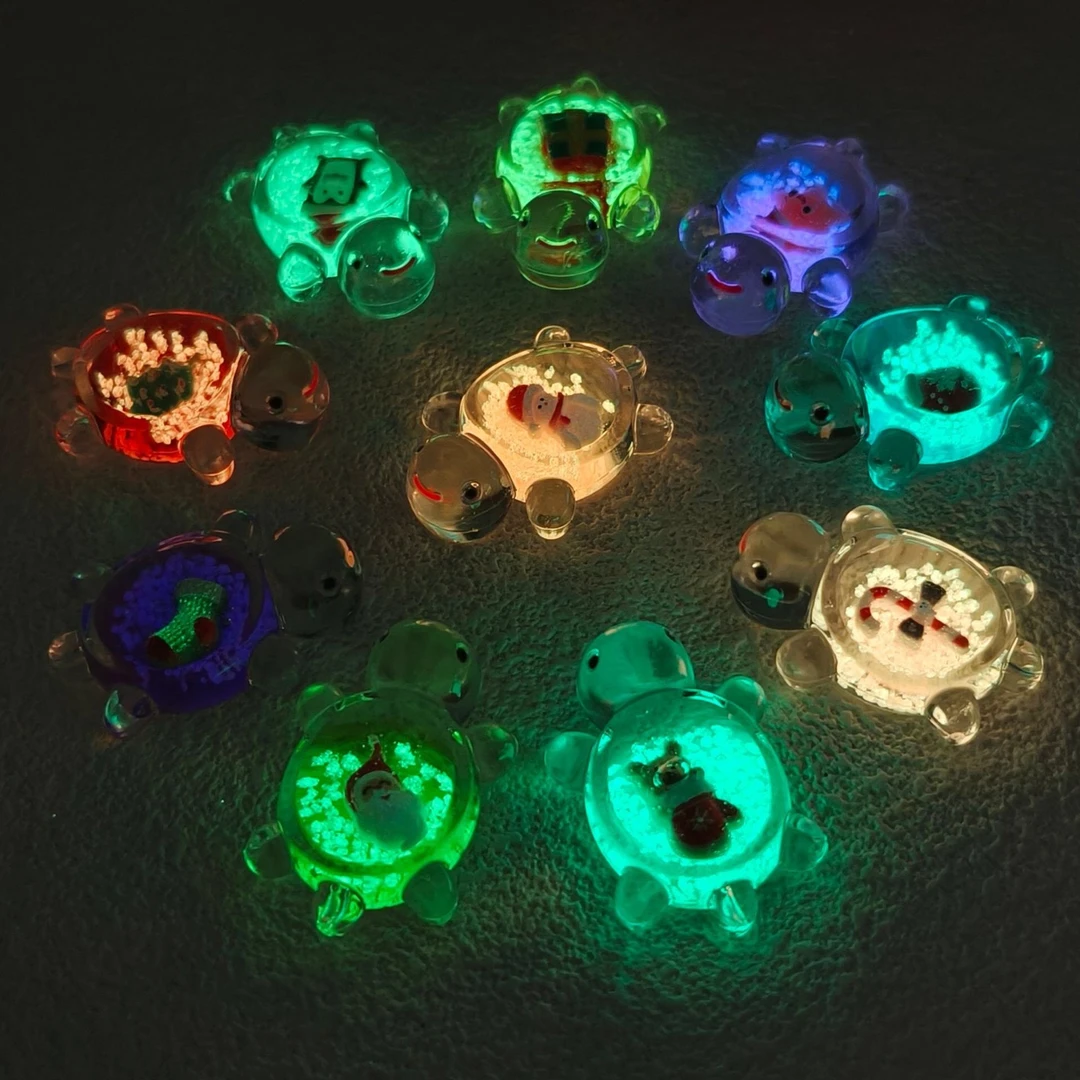 【直播拆】卡通夜光乌龟立体可爱手工diy 微景观车载桌面创意小摆件