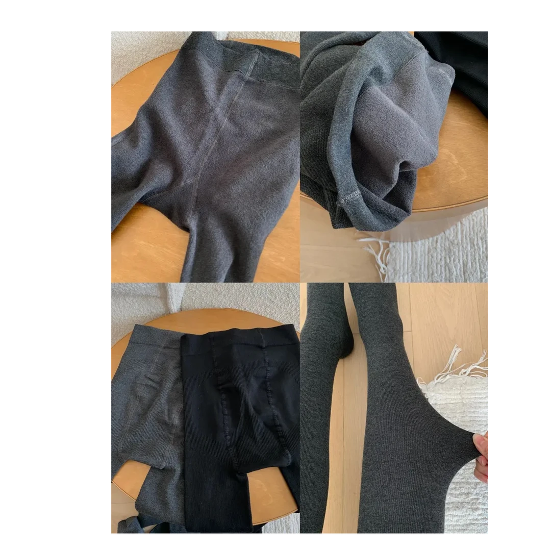 泡面卷儿【温暖】打底裤袜外穿冬季厚款瘦腿舒适不掉档连脚袜221122