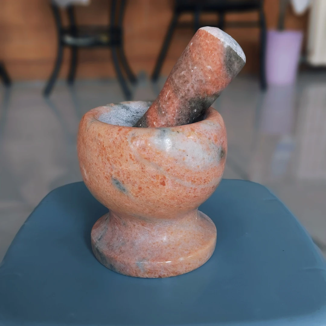 家用天然抛光石头捣蒜器蒜泥器手动研磨器石臼子擂钵