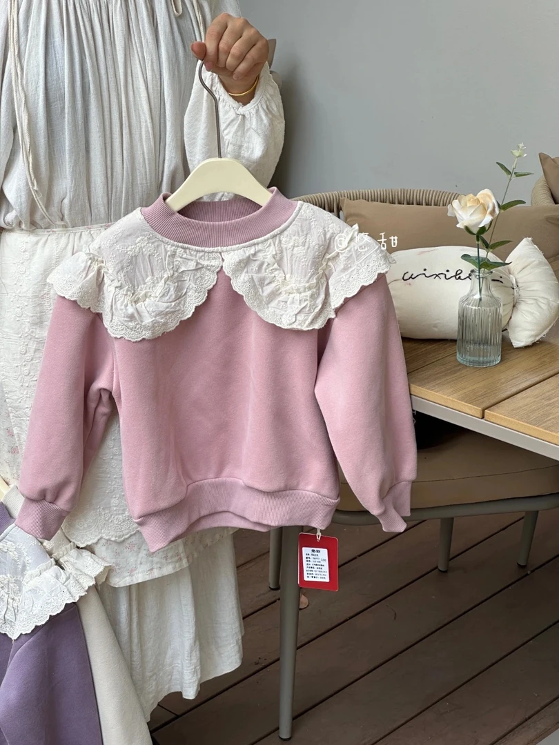 【原创设计品牌】yt&kids 8777冬季女童加绒卫衣棉卫衣圆领衫上衣