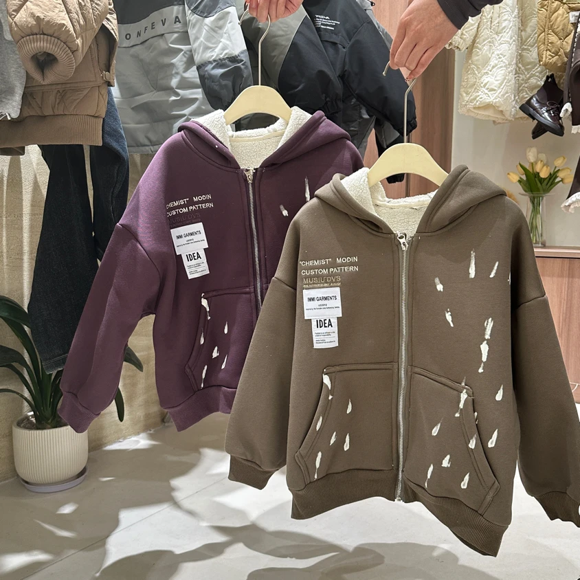 【原创设计品牌】wd&kids 603儿童冬款中大童卫衣外套连帽衫卫衣