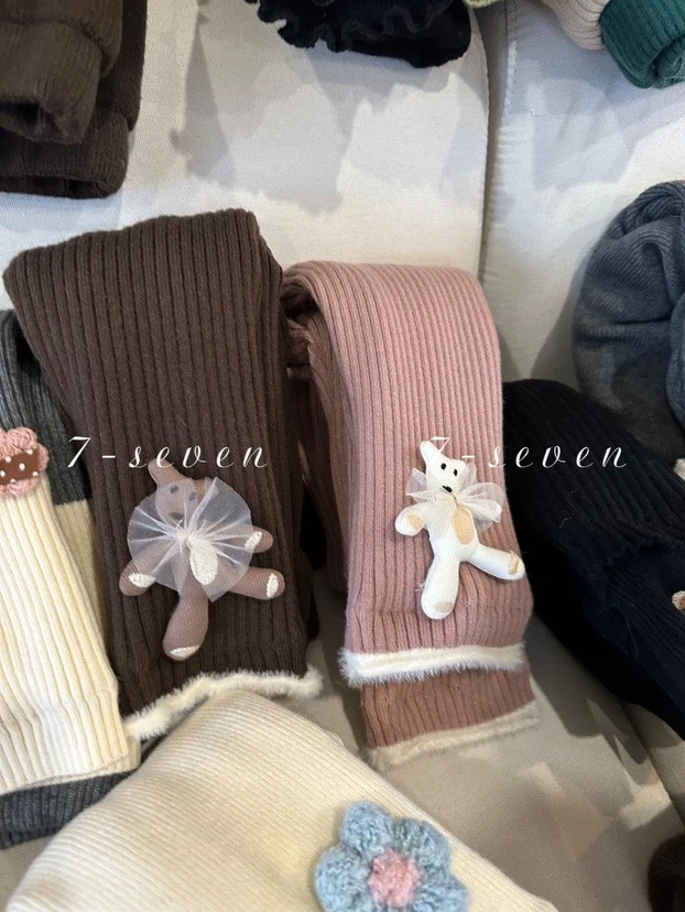 【设计款打底裤】7- kids 2381冬款加厚毛线裤加棉夹棉打底裤棉裤