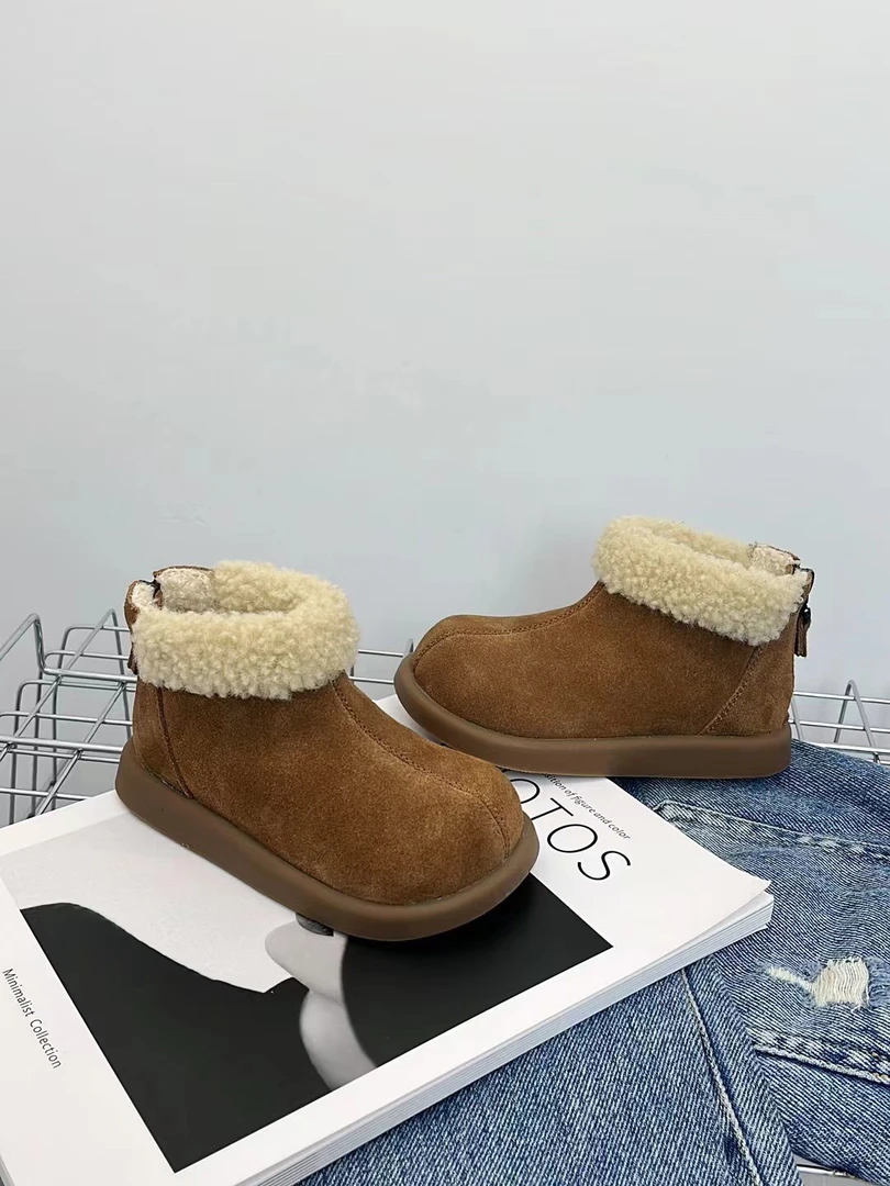 【实体商场品牌】xbl&kids  B23冬款真皮雪地靴男女童加绒保暖鞋