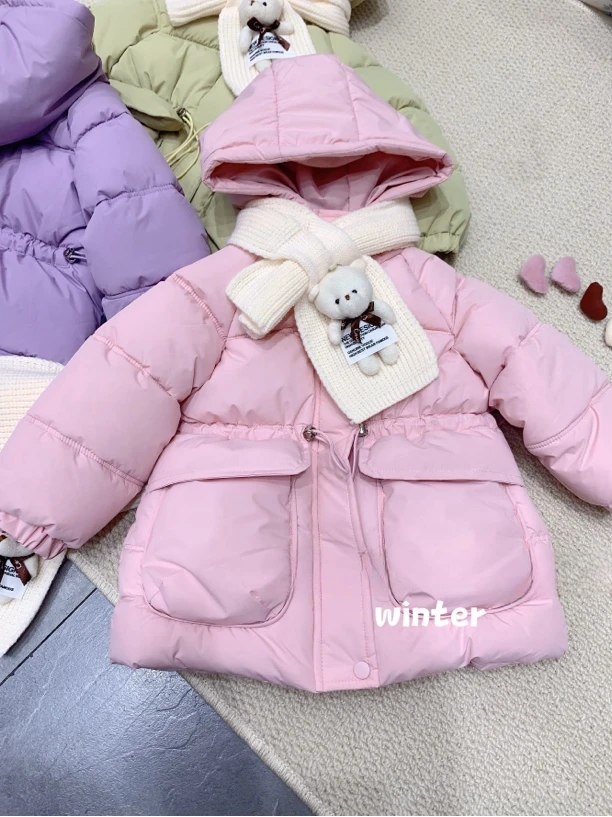 【品牌设计款】dxd&kids 8863冬季女童厚款棉服中长款小女孩棉衣