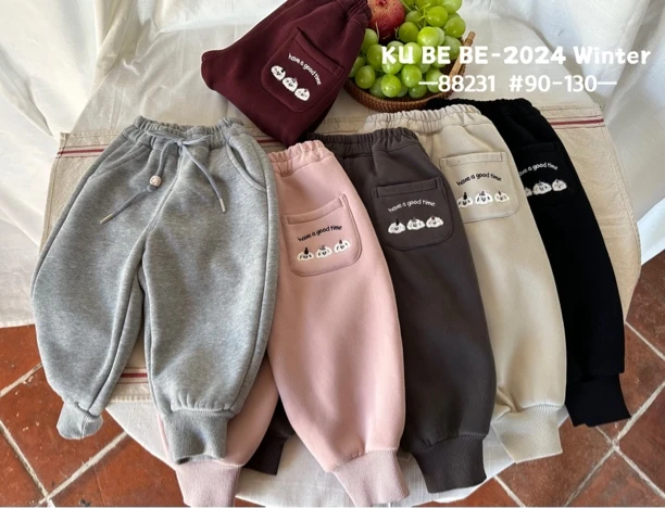 【原创设计品牌】kbb&kids 8231冬季新款儿童加绒加厚卫裤休闲裤