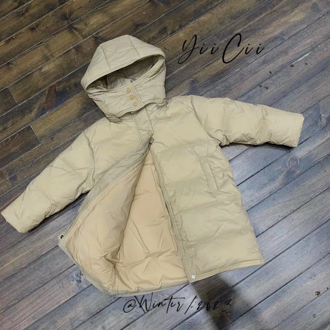 yx&kids 622品牌设计款冬季羽绒服简约款长款羽绒服外套