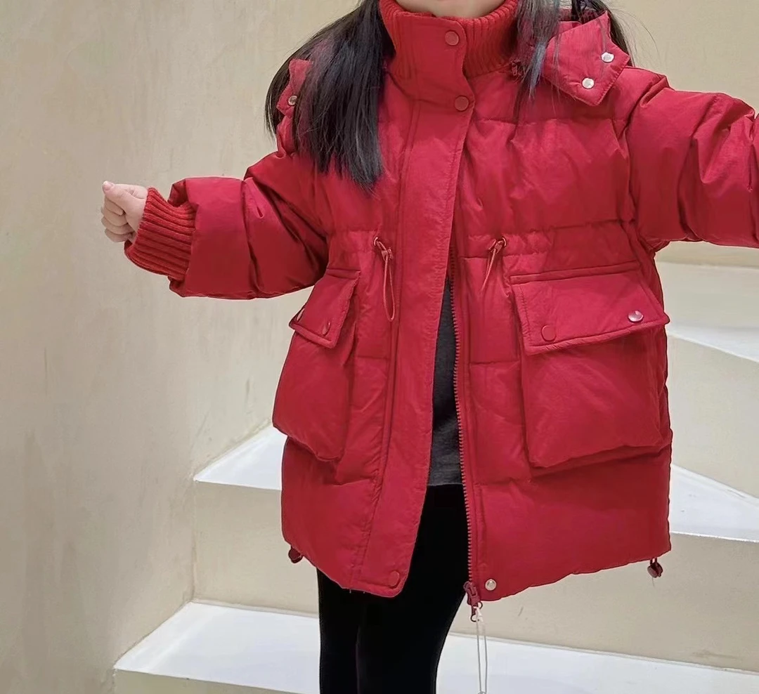 【实体商场品牌】xzx&kids 1077中大童冬季设计款羽绒服长款外套