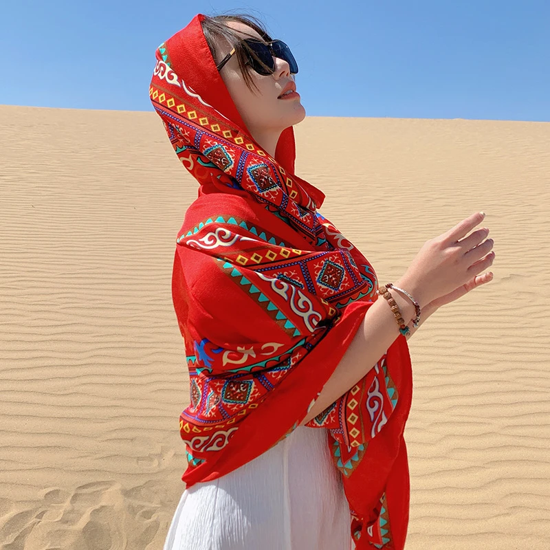 休闲户外民族风斗篷外搭透气围巾大披风沙漠时尚拍照旅游女款披肩