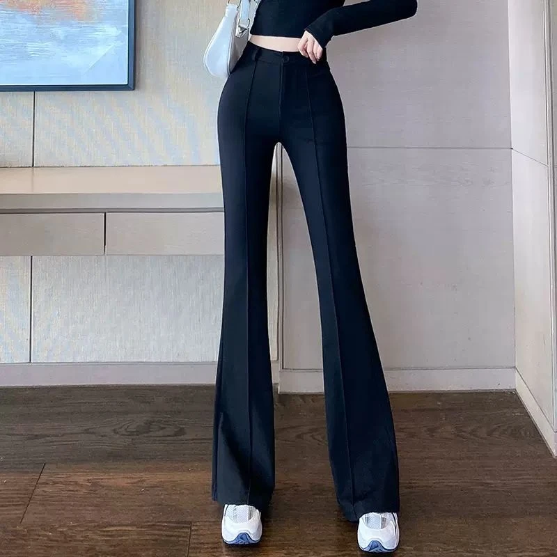 加绒微喇裤女春秋冬2025新款西装裤女高腰显瘦垂坠感阔腿休闲裤女