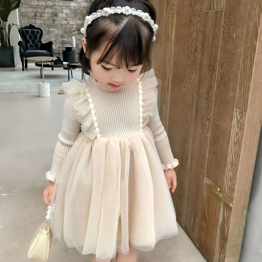 童装女童秋装毛衣连衣裙2023新款洋气针织裙子儿童宝宝长袖公主裙