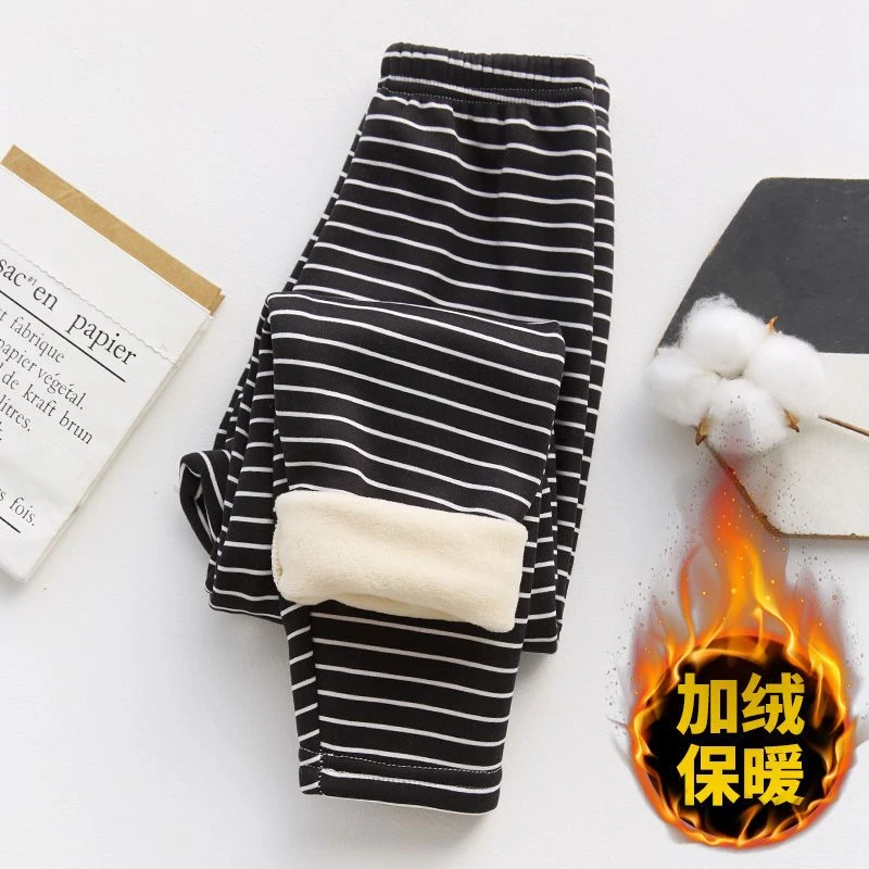 儿童保暖裤加绒加厚男童女童宝宝秋裤小孩秋冬季线裤中大童棉