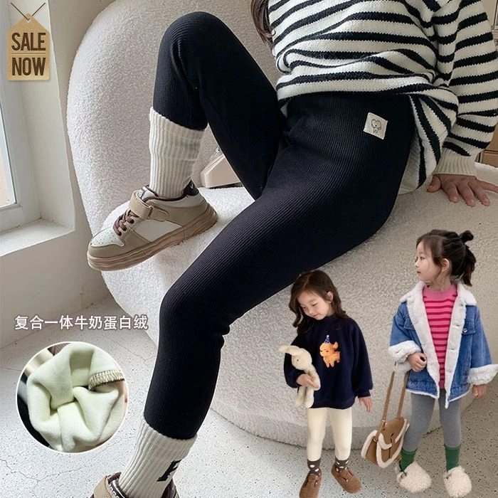 女童高弹加绒打底裤冬装儿童百搭加厚保暖紧身裤宝宝洋气