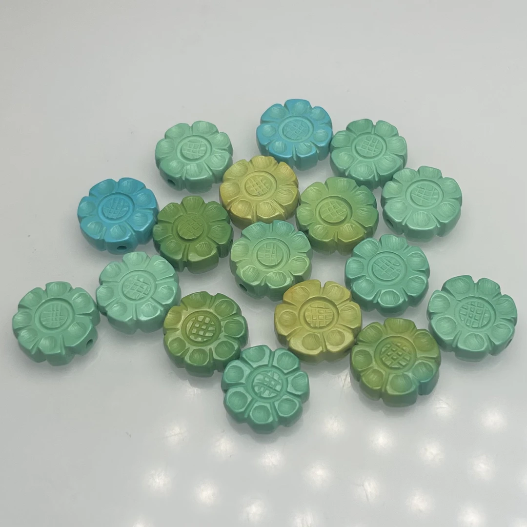 【090号】手工文玩配饰  太阳花 背云款一颗 直径12mm （可润色）