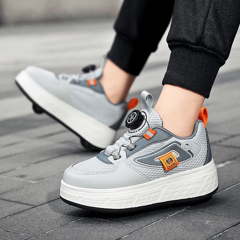 儿童暴走鞋网面轮子鞋男女童鞋四轮可拆卸轮滑鞋款式孩子透气耐磨